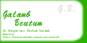 galamb beutum business card